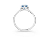 White gold Fancy Blue Radiant Cut Diamond Solitaire Ring with Flower Prong Setting and Classic Band_18