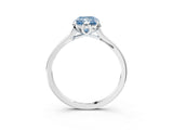 White gold Fancy Blue Radiant Cut Diamond Solitaire Ring with Flower Prong Setting and Classic Band_3