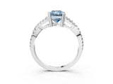 White gold Fancy Blue Radiant Cut Diamond Solitaire Ring with Four-Prong Setting and Twisted Pavé Band_51