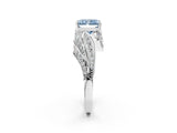 White gold Fancy Blue Radiant Cut Diamond Solitaire Ring with Prong Setting and Twisted Pavé Band_26