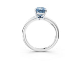 White gold Fancy Blue Radiant Cut Diamond Solitaire Ring with Six-Prong Setting and Classic Band_283