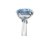 White gold Fancy Blue Radiant Cut Diamond Solitaire Ring with Six-Prong Setting and Classic Band_285