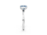White gold Fancy Blue Radiant Cut Diamond Solitaire Ring with Thin Band and Prong Setting_44