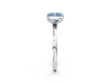 White gold Fancy Blue Radiant Cut Diamond Solitaire Ring with Thin Band and Prong Setting_68