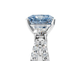 White gold Fancy Blue Radiant Cut Diamond Three-Stone Ring with Pavé Split Shank and Four-Prong Setting_82