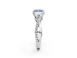 White gold Fancy Blue Radiant  Cut Diamond Twist Band Solitaire with Prong Setting_25