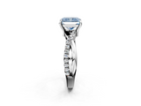 White gold Fancy Blue Radiant  Cut Diamond Twist Band Solitaire with Prong Setting_26