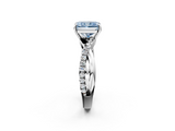 White gold Fancy Blue Radiant  Cut Diamond Twisted Band with Pavé Setting and Four-Prong Setting_22