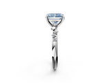 White gold Fancy Blue Radiant  Cut Diamond Vine Band with Four-Prong Setting_63