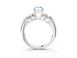 White gold Fancy Blue Radiant  Cut Five-Stone Prong Set Diamond Ring with Classic Band_35