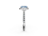 White gold Fancy Blue Radiant  Cut Halo Diamond Engagement Ring with Pave Band and Four-Prong Setting_31