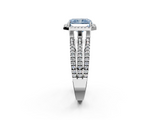 White gold Fancy Blue Radiant  Cut Halo Diamond Engagement Ring with Split Shank and Four-Prong Setting_22