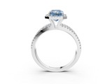 White gold Fancy Blue Radiant  Cut Halo Diamond Engagement Ring with Split Shank and Four-Prong Setting_23