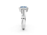 White gold Fancy Blue Radiant  Cut Halo Pave Band Four-Prong Ring_51