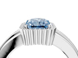 White gold Fancy Blue Radiant  Cut Halo Pave Band Four-Prong Ring_53