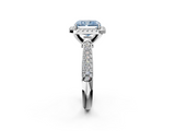 White gold Fancy Blue Radiant  Cut Halo Pave Band Four-Prong Setting Ring_21