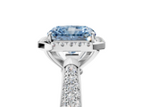 White gold Fancy Blue Radiant  Cut Halo Pave Band Four-Prong Setting Ring_24