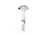 White gold Fancy Blue Radiant  Cut Halo Solitaire Engagement Ring with Square Band and Four-Prong Setting_15