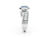 White gold Fancy Blue Radiant  Cut Halo Split Shank Prong Setting Ring_26