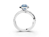 White gold Fancy Blue Radiant  Cut Halo Split Shank Prong Setting Ring_27