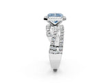 White gold Fancy Blue Radiant  Cut Halo Split Shank Prong Setting Ring_38
