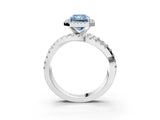 White gold Fancy Blue Radiant  Cut Halo Split Shank Prong Setting Ring_39
