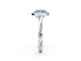White gold Fancy Blue Radiant Cut Halo Twist Band with Four-Prong Setting_74