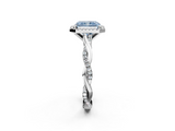 White gold Fancy Blue Radiant  Cut Halo Twisted Band Four-Prong Ring_22