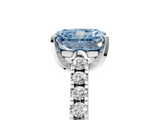 White gold Fancy Blue Radiant  Cut Pavé Band Solitaire Ring with Four-Prong Setting_30