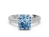 White gold Fancy Blue Radiant  Cut Pave Diamond Engagement Ring with Channel Set Band and Four-Prong Setting_37