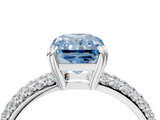White gold Fancy Blue Radiant  Cut Pave Diamond Engagement Ring with Channel Set Band and Four-Prong Setting_41