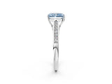 White gold Fancy Blue Radiant Cut Solitaire Cathedral Diamond Engagement Ring with Channel-Set Band and Four-Prong Setting_17