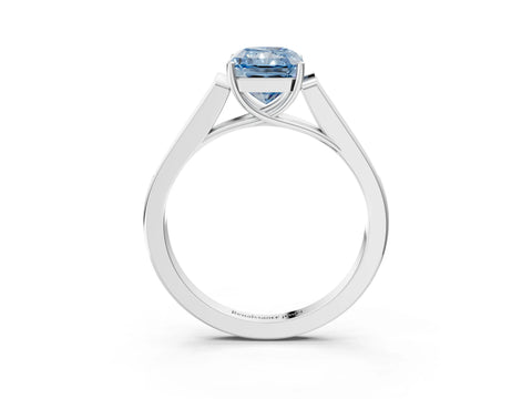 White gold Fancy Blue Radiant Cut Solitaire Cathedral Diamond Engagement Ring with Channel-Set Band and Four-Prong Setting_18