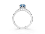 White gold Fancy Blue Radiant Cut Solitaire Diamond Engagement Ring with Pavé Band and Six-Prong Setting_19