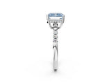 White gold Fancy Blue Radiant Cut Solitaire Diamond Engagement Ring with Pavé Band and Six-Prong Setting_20