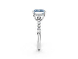 White gold Fancy Blue Radiant Cut Solitaire Diamond Engagement Ring with Pavé Band and Six-Prong Setting_26