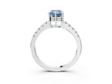 White gold Fancy Blue Radiant Cut Solitaire Diamond Engagement Ring with Pavé Band and Six-Prong Setting_27