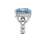 White gold Fancy Blue Radiant Cut Solitaire Diamond Engagement Ring with Pavé Band and Six-Prong Setting_29