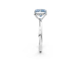 White gold Fancy Blue Radiant Cut Solitaire Diamond Ring with Prong Setting and Plain Band_14