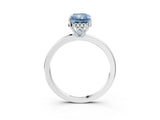 White gold Fancy Blue Radiant Cut Solitaire Diamond Ring with Prong Setting and Plain Band_15