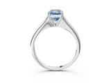 White gold Fancy Blue Radiant Cut Solitaire Diamond Ring with Six-Prong Setting and Classic Band_207