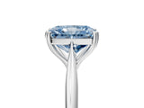 White gold Fancy Blue Radiant Cut Solitaire Diamond Ring with Six-Prong Setting and Classic Band_209
