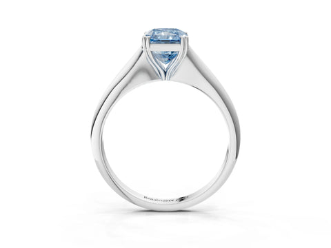 White gold Fancy Blue Radiant Cut Solitaire Diamond Ring with Six-Prong Setting and Classic Band_3