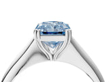 White gold Fancy Blue Radiant Cut Solitaire Diamond Ring with Six-Prong Setting and Classic Band_54