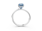 White gold Fancy Blue Radiant  Cut Solitaire Engagement Ring with Four-Prong Setting and Classic Band_23