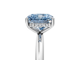 White gold Fancy Blue Radiant  Cut Solitaire Engagement Ring with Four-Prong Setting and Classic Band_25