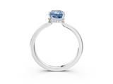 White gold Fancy Blue Radiant  Cut Solitaire Engagement Ring with Four-Prong Setting on a Classic Band_22
