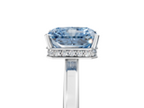 White gold Fancy Blue Radiant  Cut Solitaire Engagement Ring with Four-Prong Setting on a Classic Band_25
