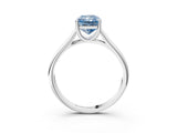 White gold Fancy Blue Radiant Cut Solitaire Engagement Ring with Tapered Band and Four-Prong Setting_18