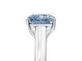 White gold Fancy Blue Radiant Cut Solitaire Engagement Ring with Tapered Band and Four-Prong Setting_20